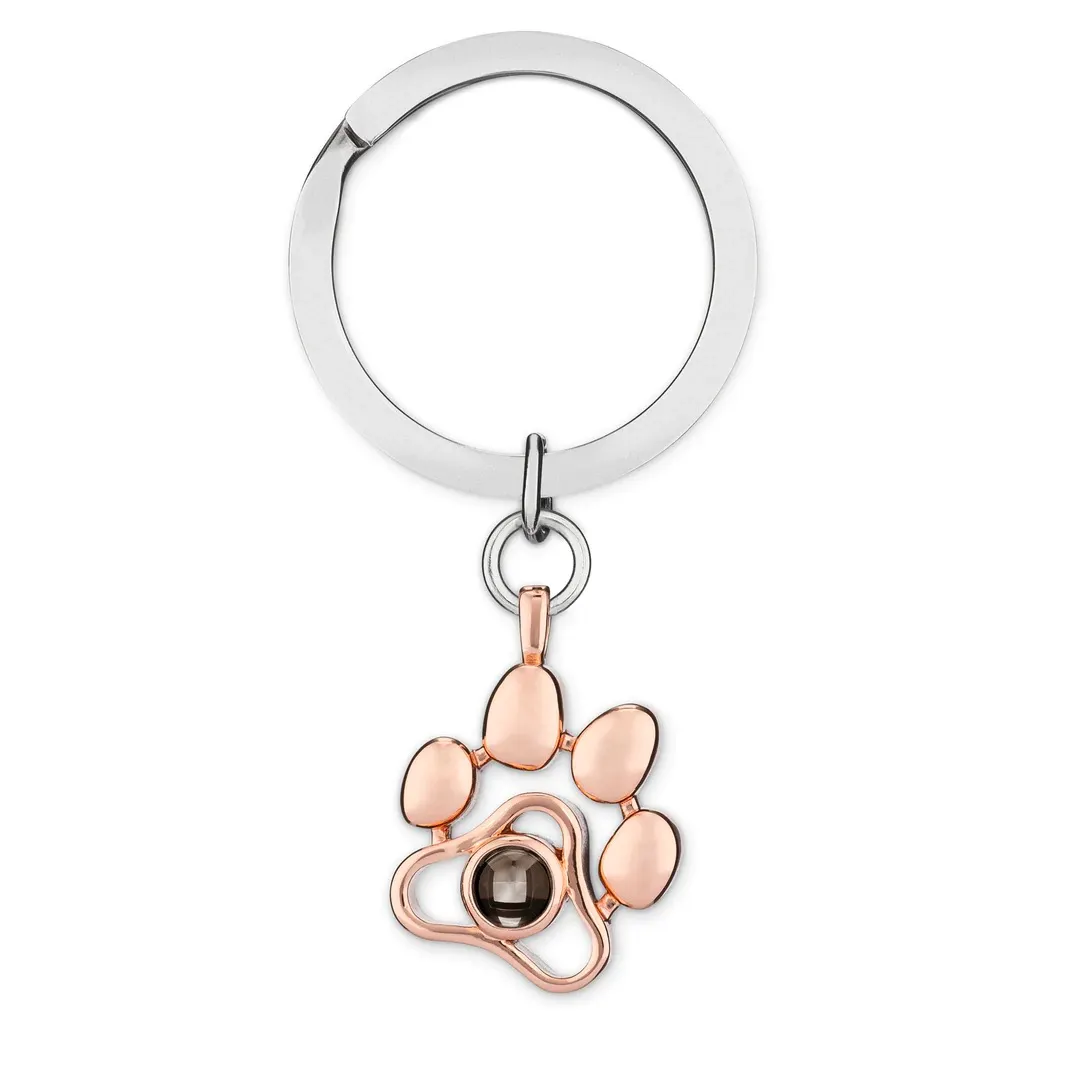 Projector Picture Custom Personalized Pet Photo Keychain 925 Silver wetirmss