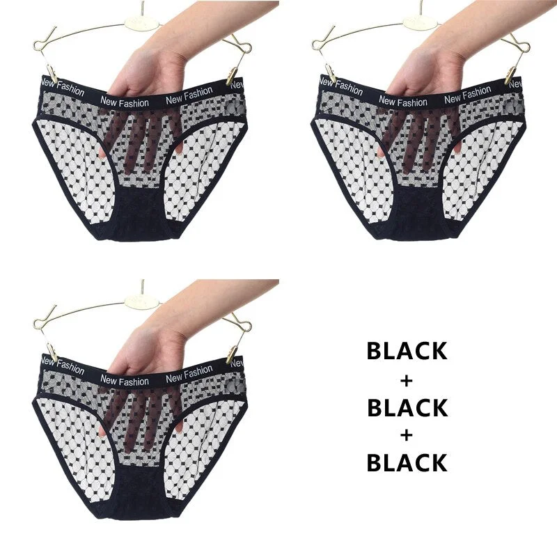 Meet'r 3Pcs/lot Seamless Panty Set Underwear Sexy Female Transparent Intimates Low-Rise Briefs Japanese G String Lingerie