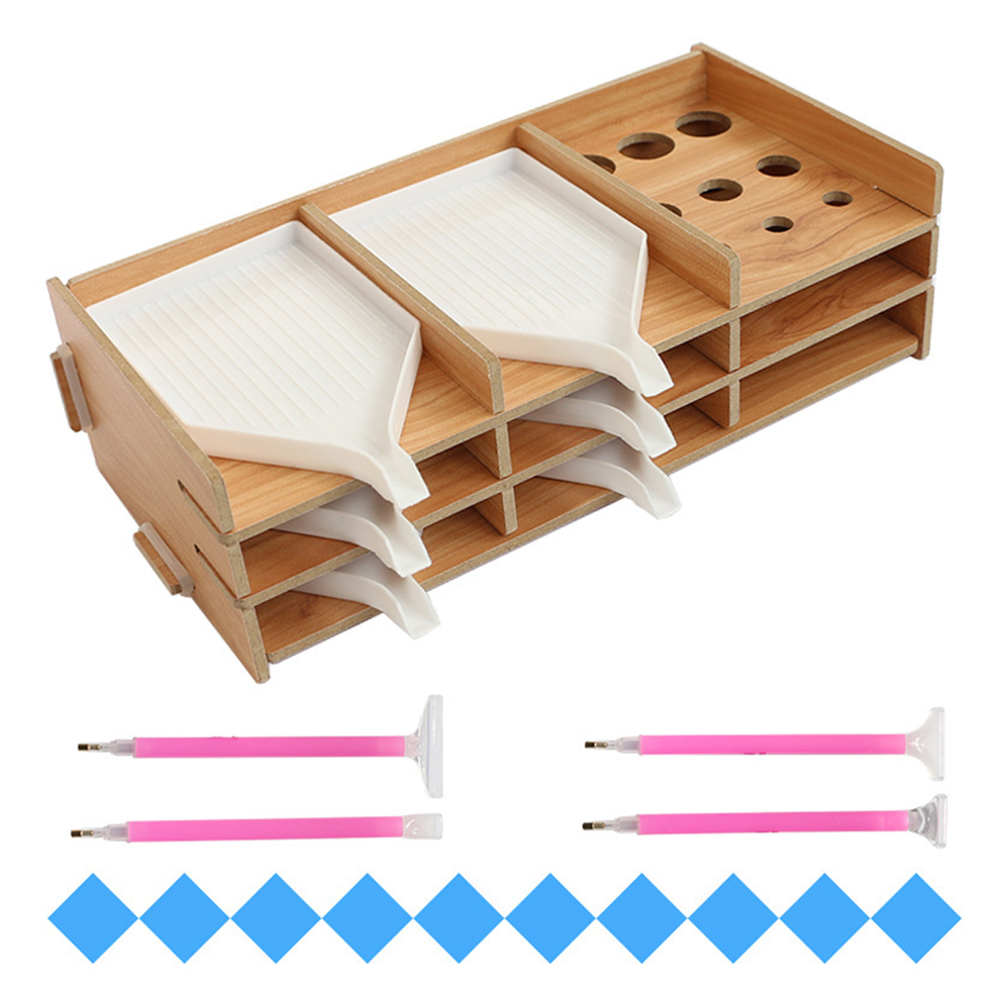 

Wooden Multi-Boat Handmade Diamond Painting Tool Storage Drill Tray, 501 Original