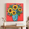 Sunflower Button Picture Art DIY Kit 30x30cm with Frame DIY Button Painting