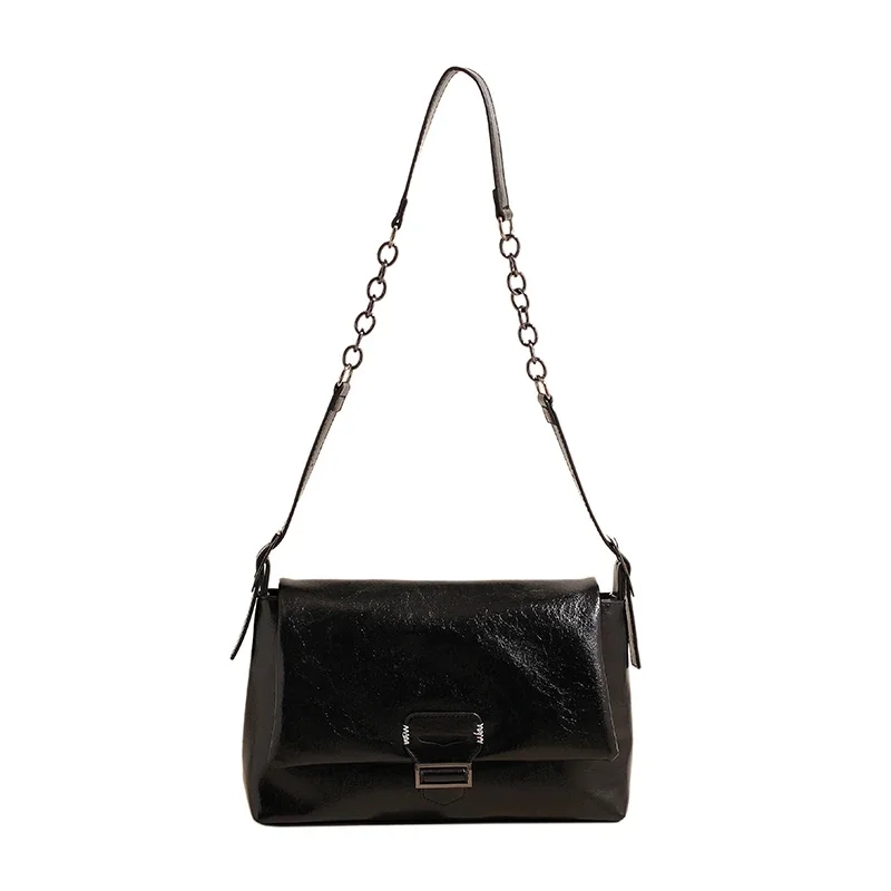 PU Zipper Shoulder Bags Ladies Bags on Sale 2024 High Quality Chains Solid Wallet New Fashion High Capacity Casual  Handbag