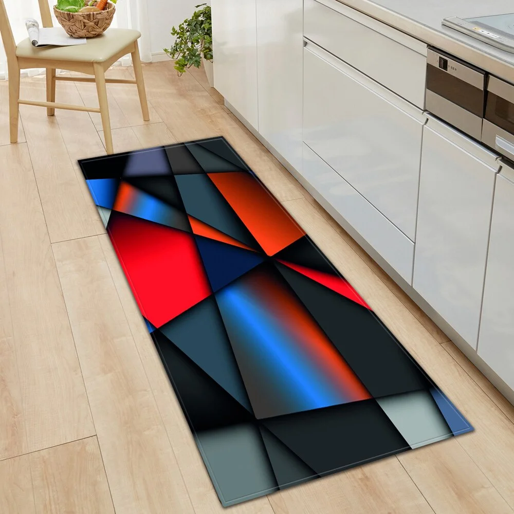 Kitchen Mat Bedroom Entrance Doormat Hallway Tatami Floor Mat 3D Printed Bathroom Balcony Decoration Rug Anti-slip Long Carpet