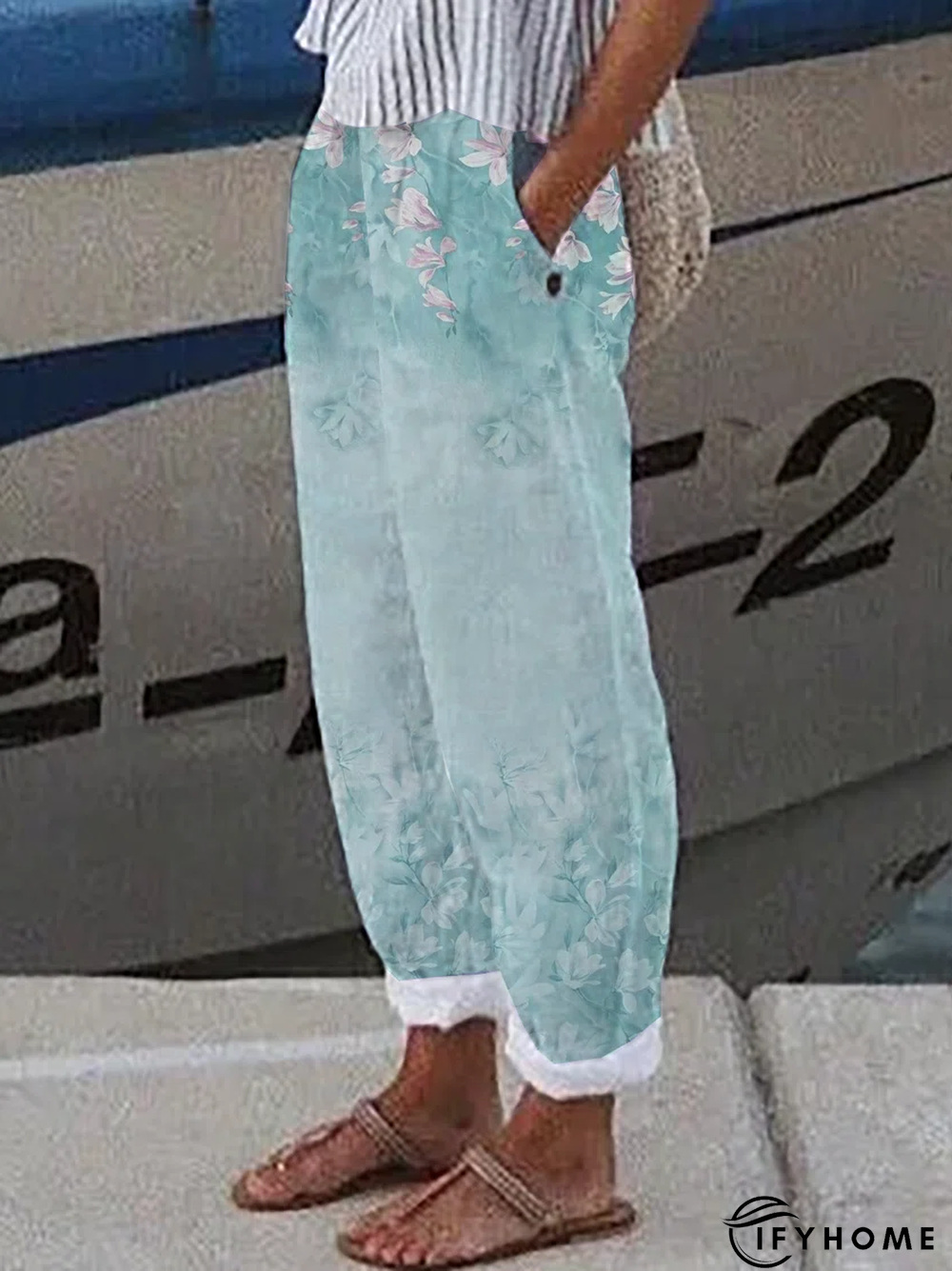 Fashion Loosen Casual Bamboo Floral Pants | IFYHOME