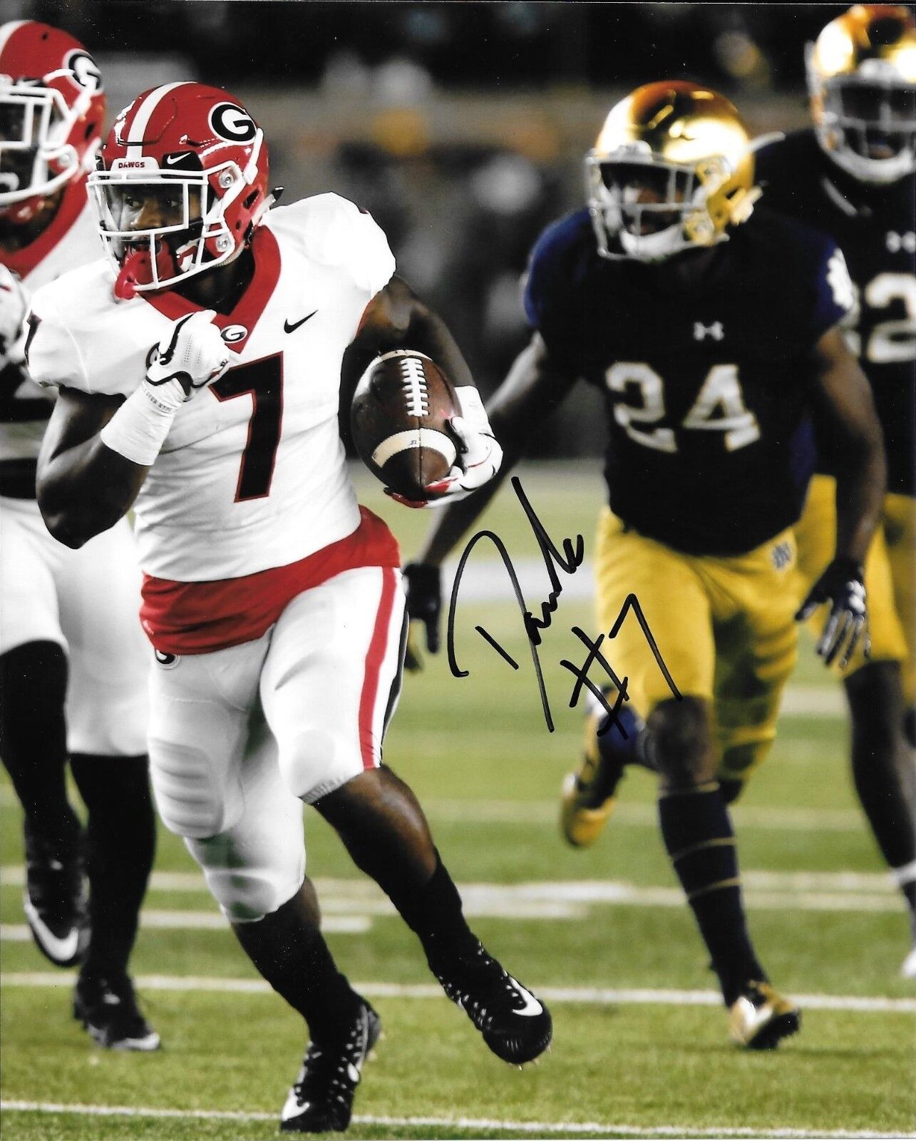 DETROIT LIONS DeANDRE D'ANDRE SWIFT SIGNED GEORGIA BULLDOGS 8X10 Photo Poster painting W/COA UGA