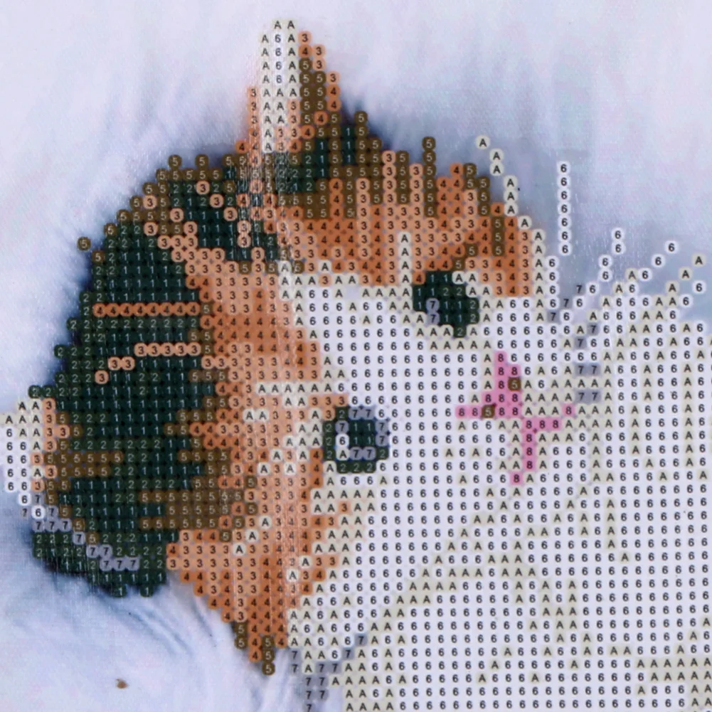 Round Diamond Painting 40*30cm - Cute Cat