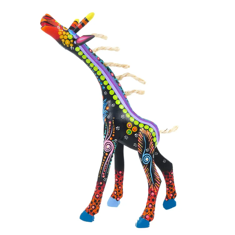Beautiful Giraffe (Black) - Oaxacan Alebrije Wood Carving