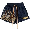 Unisex Flame Print Mesh Fitness Athletic Shorts by Inlyline