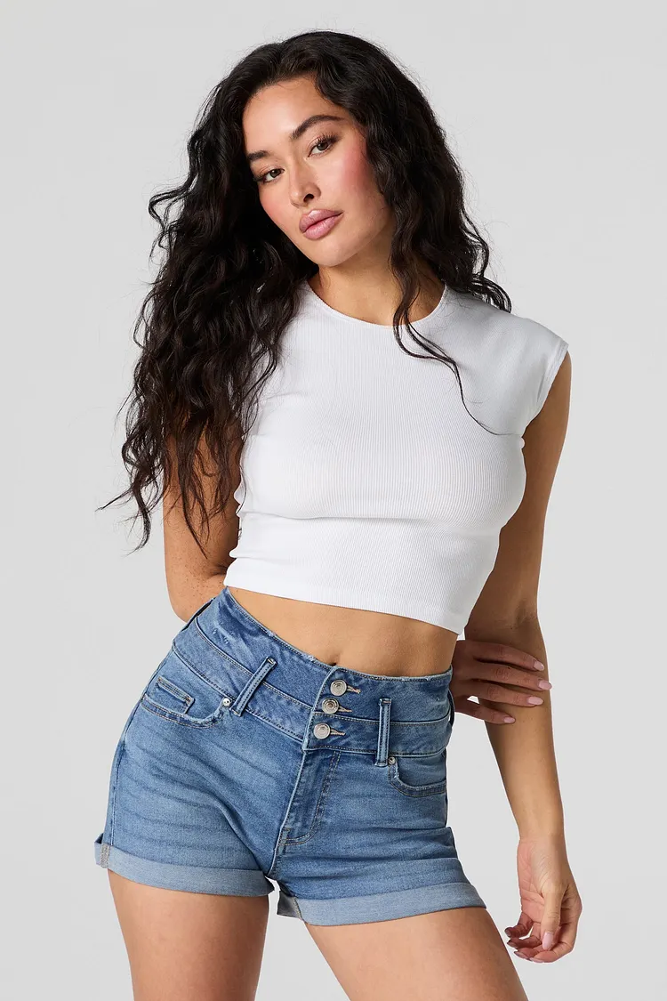 Ibiza Medium Wash Push Up Denim Short