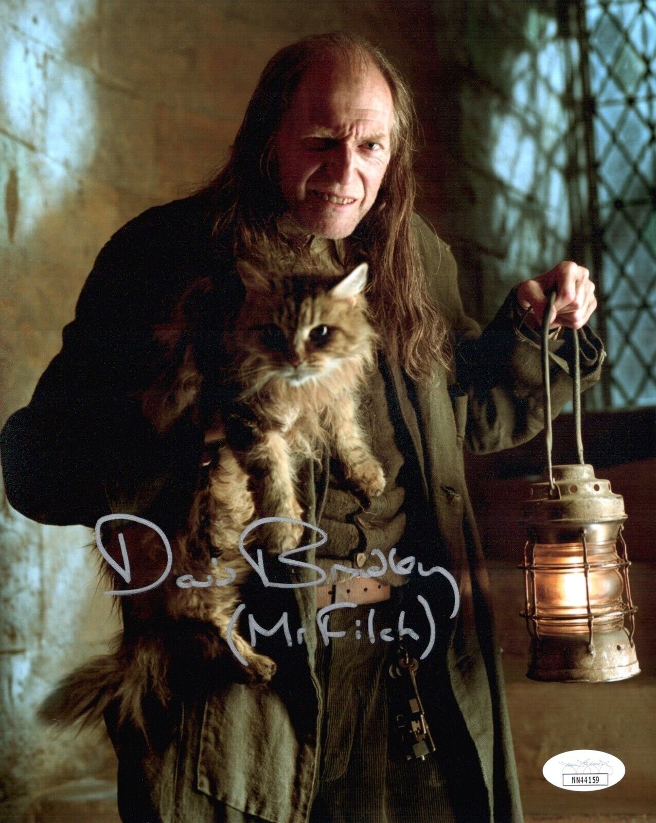 DAVID BRADLEY Signed 8x10 HARRY POTTER Mr. Filch Authentic Autograph JSA COA