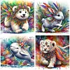 4Pcsindien Coloré Animaux À Plumes - Perceuse Ronde Peinture Diamant - 40 * 40CM