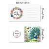 (US Local)6Pcs Peacock Painting Greeting Card Rhinestone Painting Card Kit for Party Favor