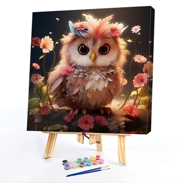 Oil Paint By Numbers - Owl - 30*30CM