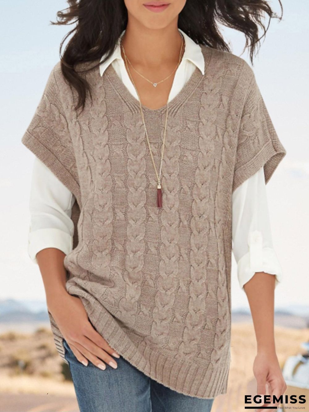 Casual Knitted Fall Shift Sweater | EGEMISS