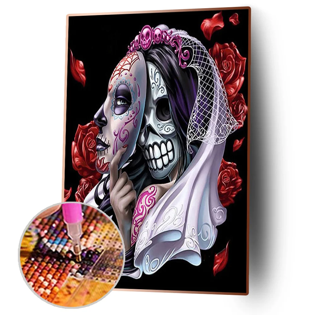 Animated Halloween Diamond Painting Full Round Drill Cross Stitch (W505)
