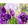 Purple Rose Butterfly  | Full Round Diamond Painting Kits