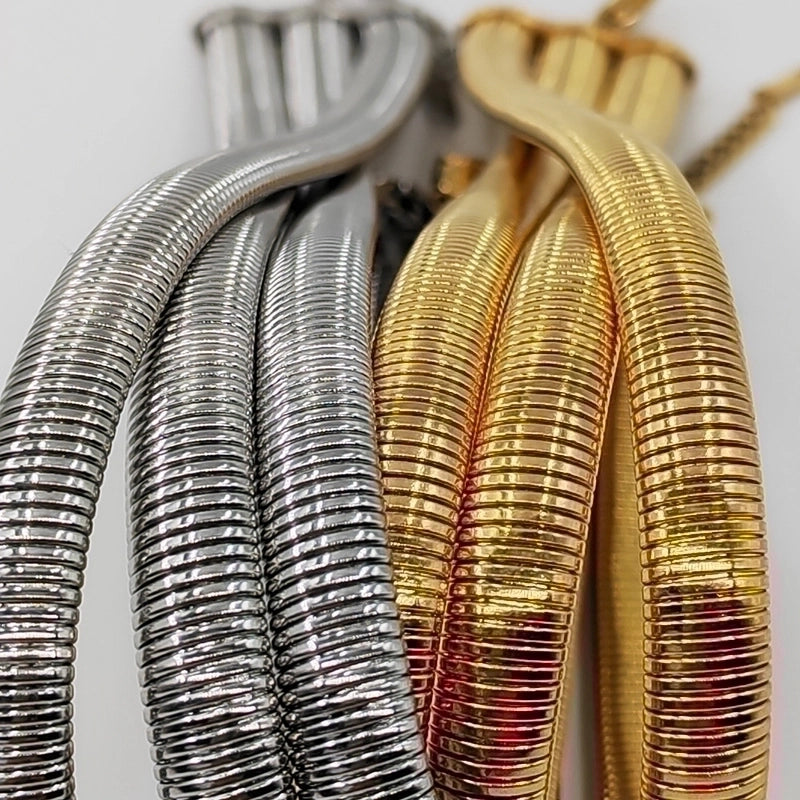 Stainless Steel 18K Gold Plated Punk Chain Round Solid Color Choker