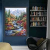 Mountain Stream-9CT Stamped Cross Stitch Bead Embroidery 51*69cm