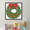 Xmas Wreath - 9CT Partial Beaded Cross Stitch Kit(21x21cm)