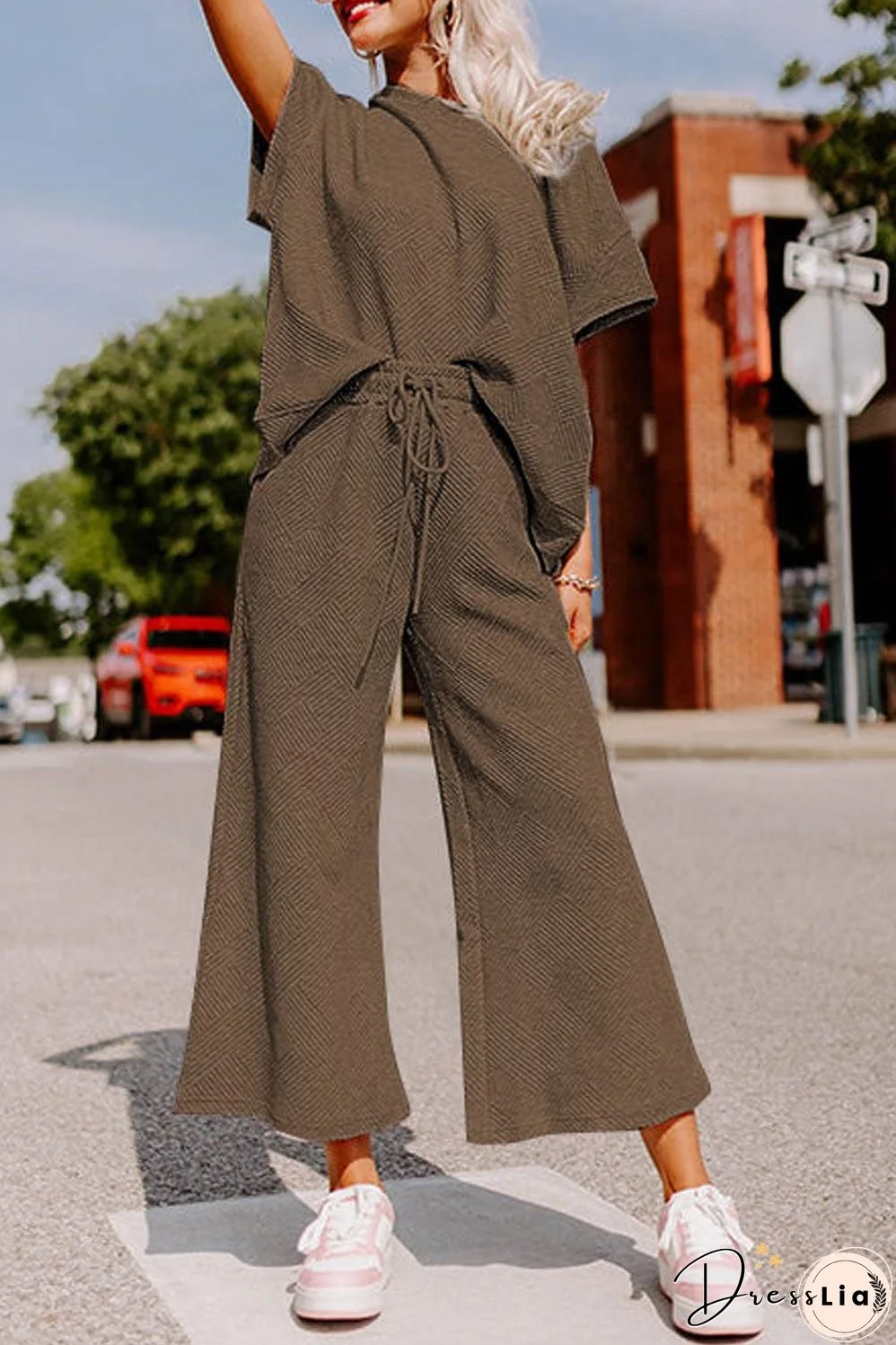 Short-Sleeve Knit Set
