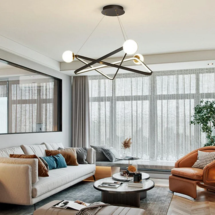 Geometric Design LED Modern Chandeliers Glass Pendant Lights Hanging Lamp - Appledas