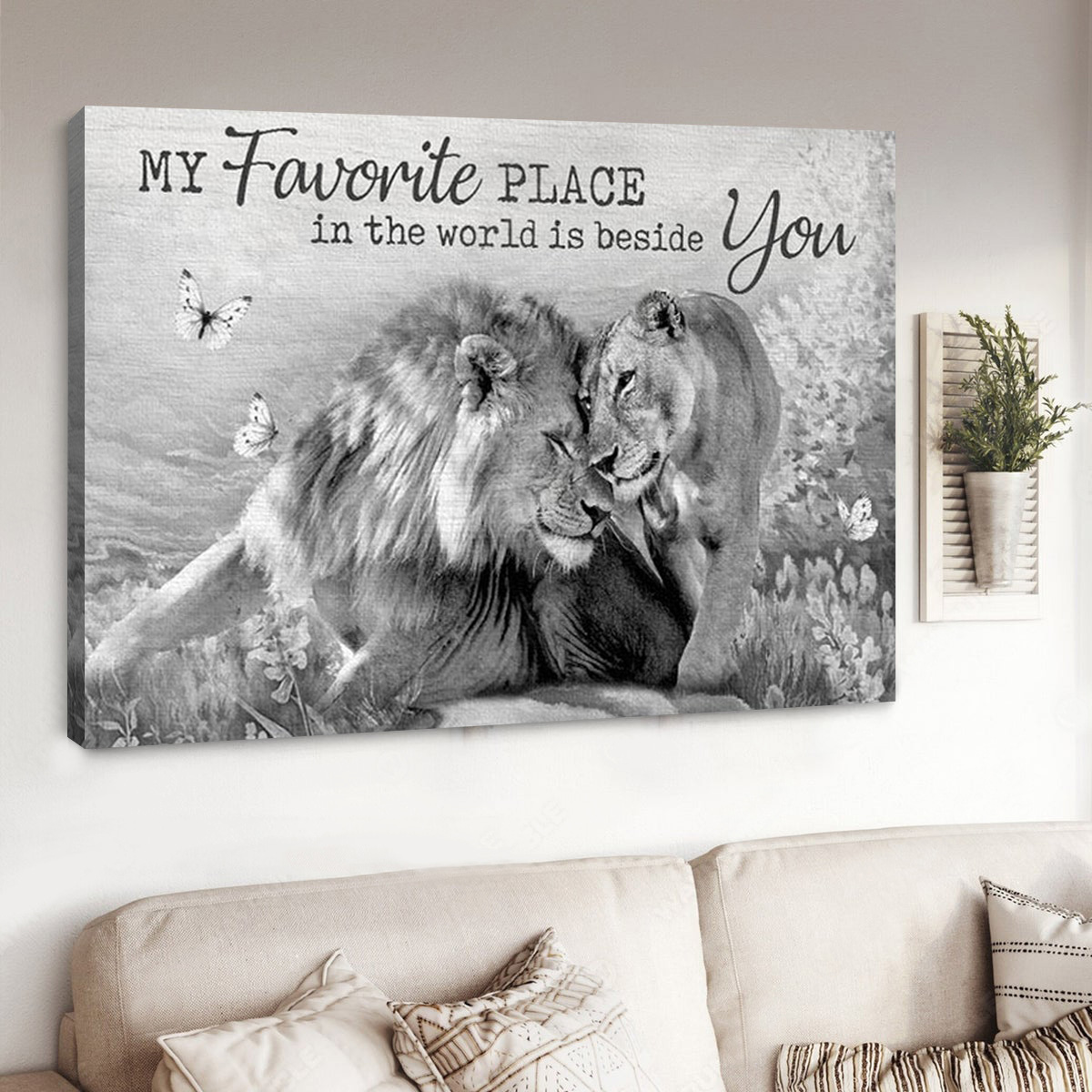 My Favorite Place in the Word is Beside You Canvas Wall Art
