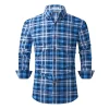 Men's Printed Long Sleeve Plaid Shirt