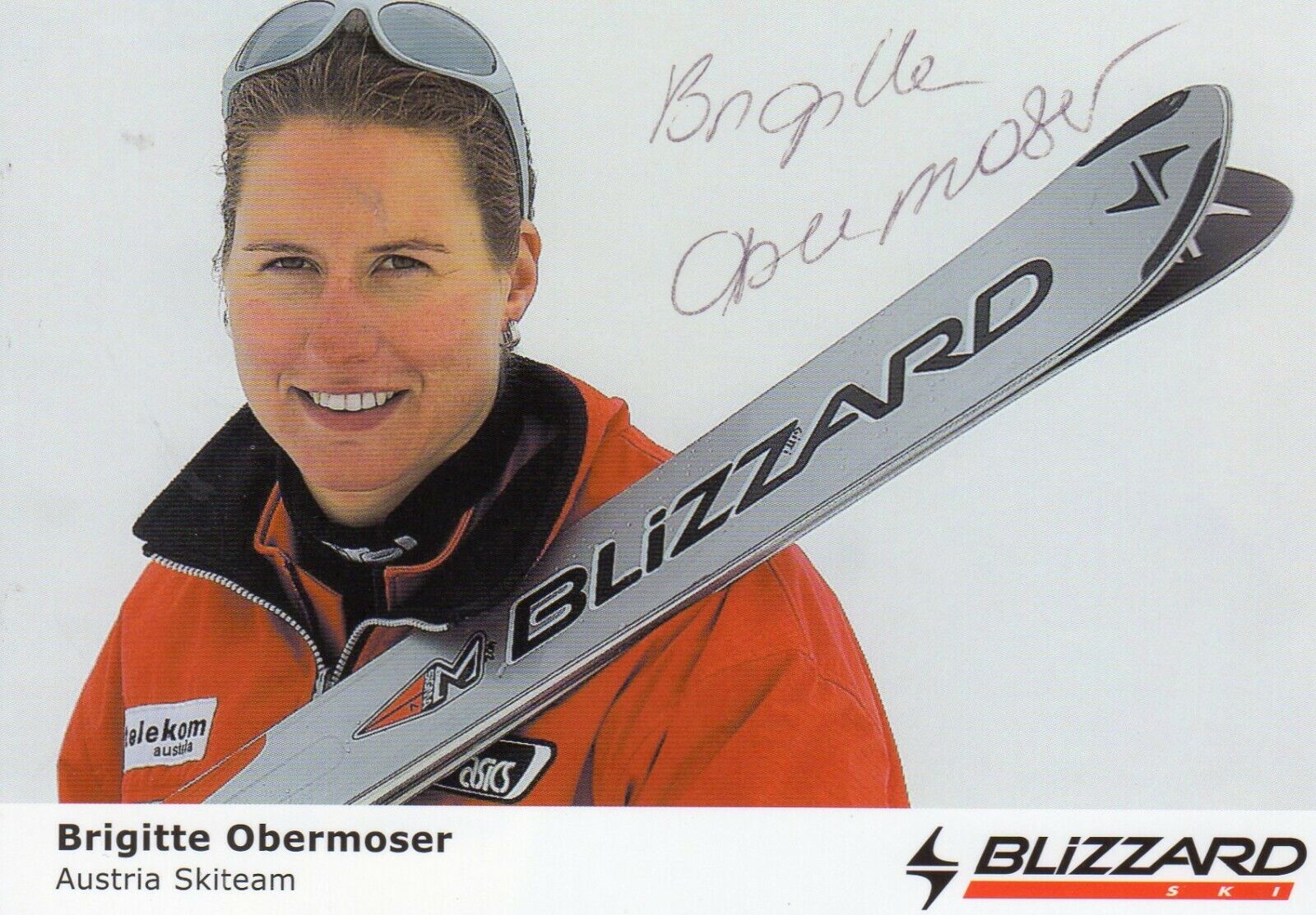 BRIGITTE OBERMOSER AUTOGRAPH, SKIING, WINTER OLYMPICS