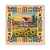 Stamped Cross Cross cross stitch kit for Adults Farm with Sunflowers 11CT 45x45cm tapestrymarket