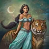 >SALE<Full Embroidery Cotton Thread 11CT Printed Princess Jasmine Cross Stitch 40x40cm