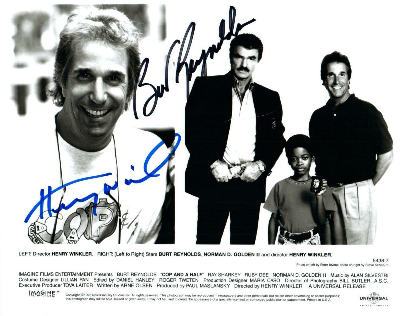 Burt Reynolds Henry Winkler signed 8x10 Photo Poster painting with COA autographed Picture nice