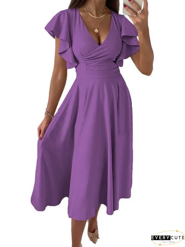 Party Dress with Flutter Sleeves