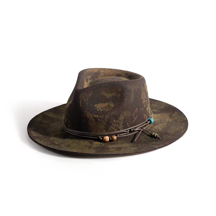 Hats Vintage Fedora Firm Wool Felt Panama Hat Lining Distressed/Burned Handmade G
