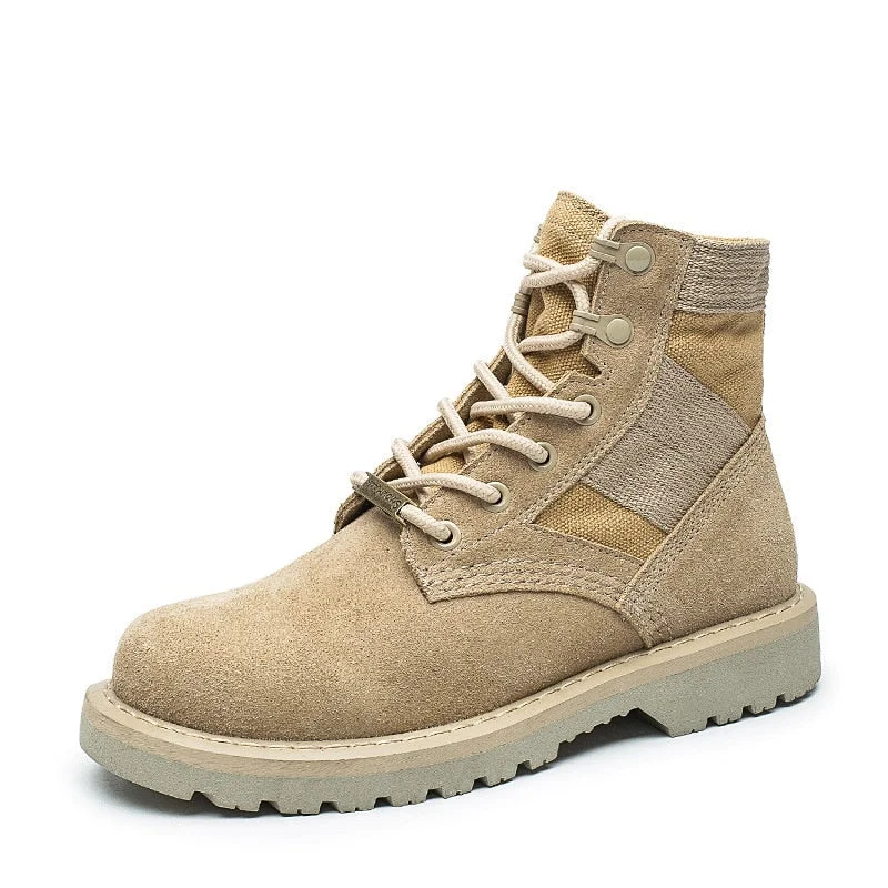 Spring Men Military Boots Genuine Cow Leather Waterproof Tactical Desert Combat Ankle Boot Men's Army Work Shoes 2020
