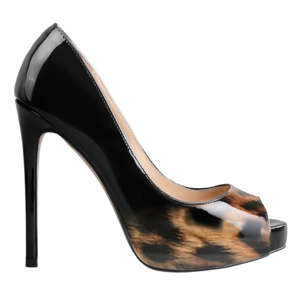 4.72'' Women's Platforms Heels Party Wedding Patent Pumps-MERUMOTE