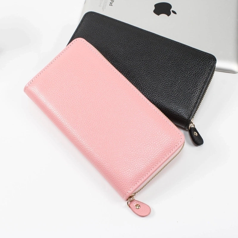Women’s Solid Color Pu Leather Zipper Wallets