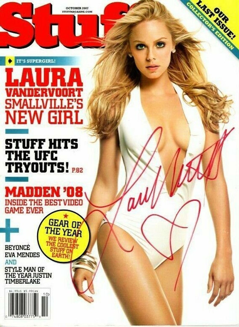 Laura vandervoort signed autographed stuff magazine