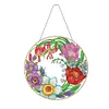 5D DIY Special Shaped Diamond Painting Christmas Hanging Wreath With Lamp String Kit