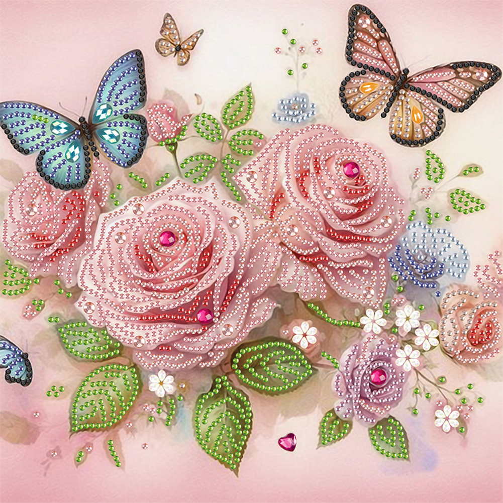 Flower Cluster 30*30cm(canvas) special shaped drill diamond painting