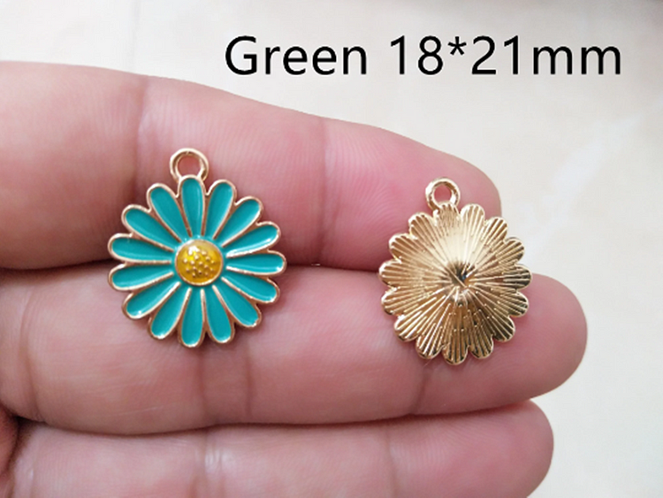 Bulk 10 30 Flower Charms,Enamel chrysanthemum Charm,Gold Tone Flower Charms Pendants diy Earring Necklace Finding Wholesale 2 Color