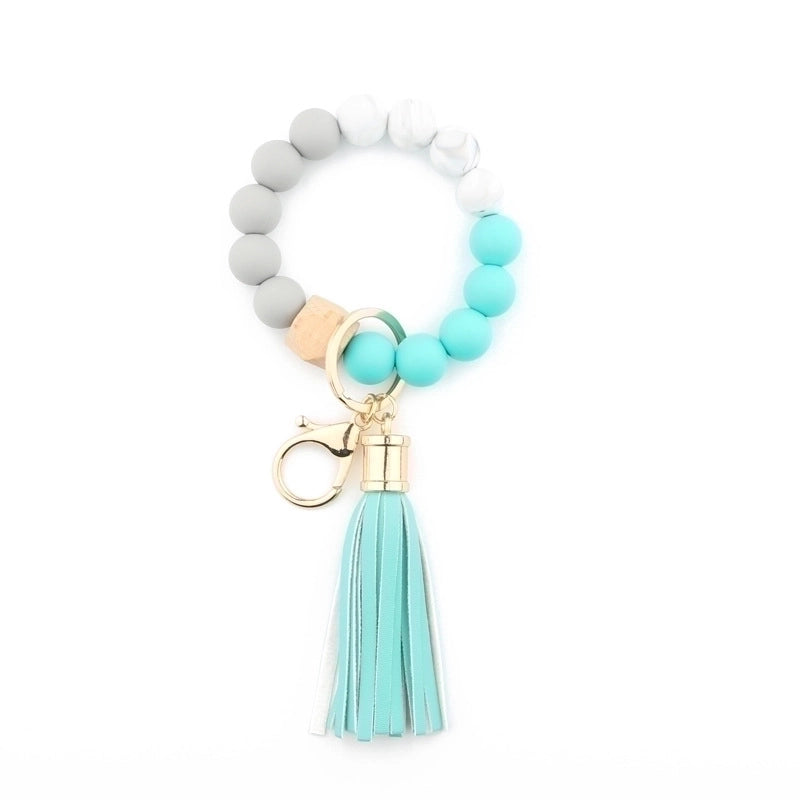 Fashion Color Block Silica Gel Women’s Bag Pendant Keychain 1 Piece
