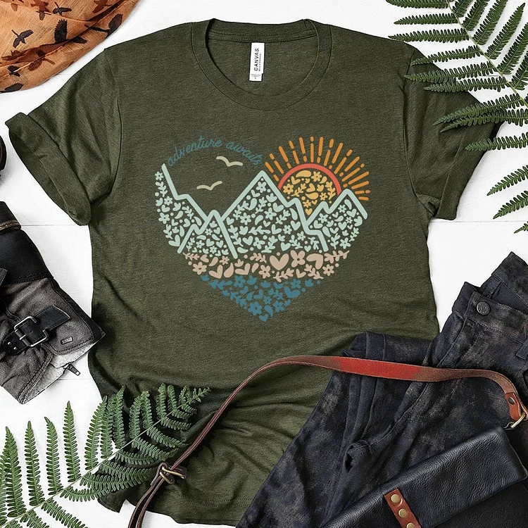 AL™  Adventure Awaits Hiking Tee V1-06422-Annaletters