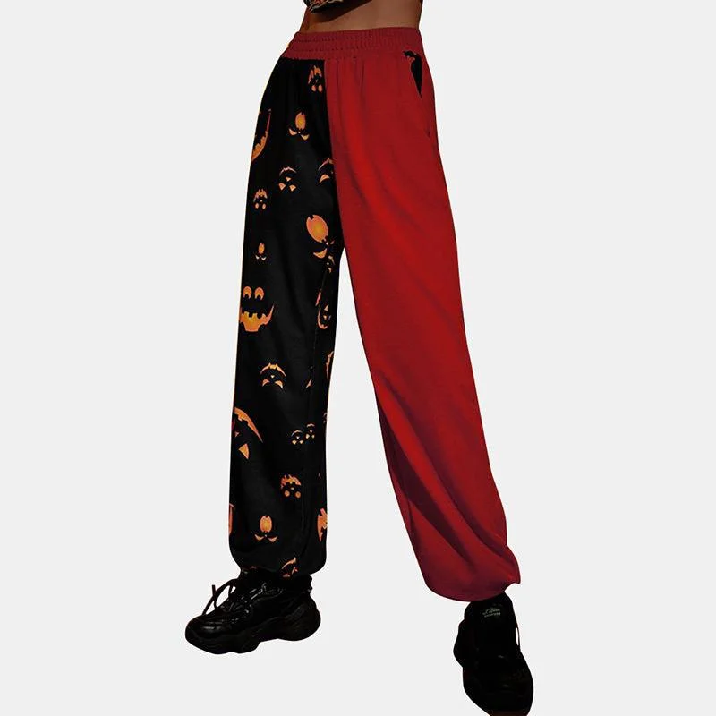 Halloween Embroidery Jogger Pants
