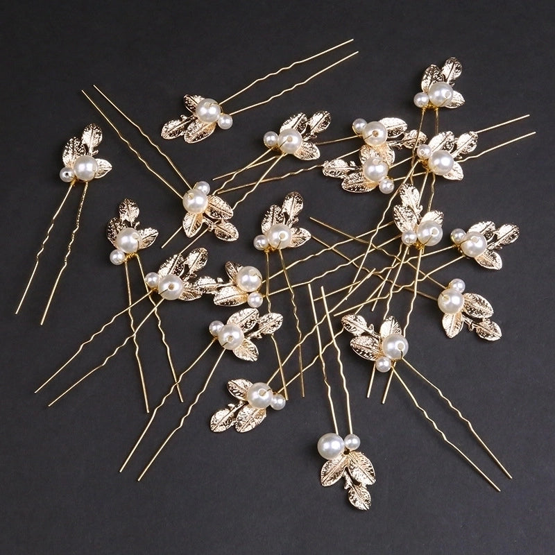Women's IG Style Leaves Alloy Pearl Hairpin