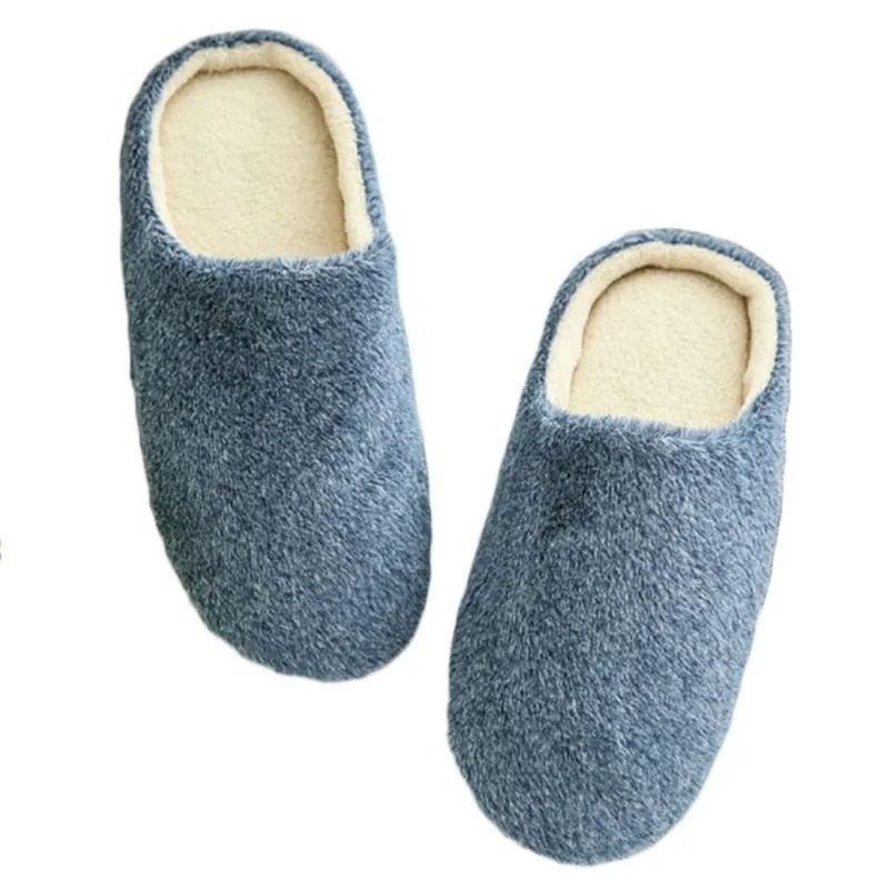 Men Women Wool House Slippers Warm Soft Flat Shoes Home Indoor Footwear Candy Color Autumn Winter Fashion 2021 Shoe Plus Size 45