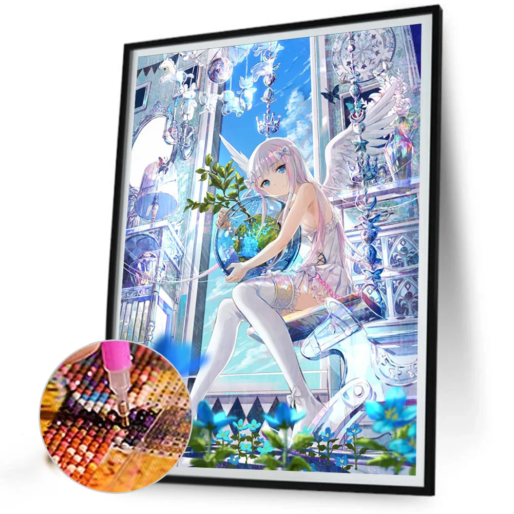 Full Round Diamond Painting 40*50cm - Girl Angel