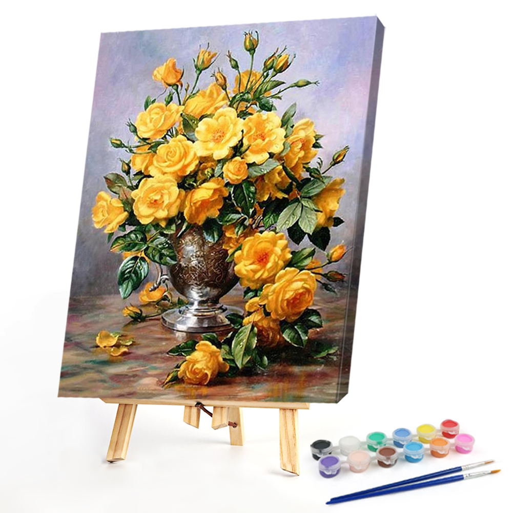 

40*50CM - Paint By Numbers - Yellow Rose, 501 Original
