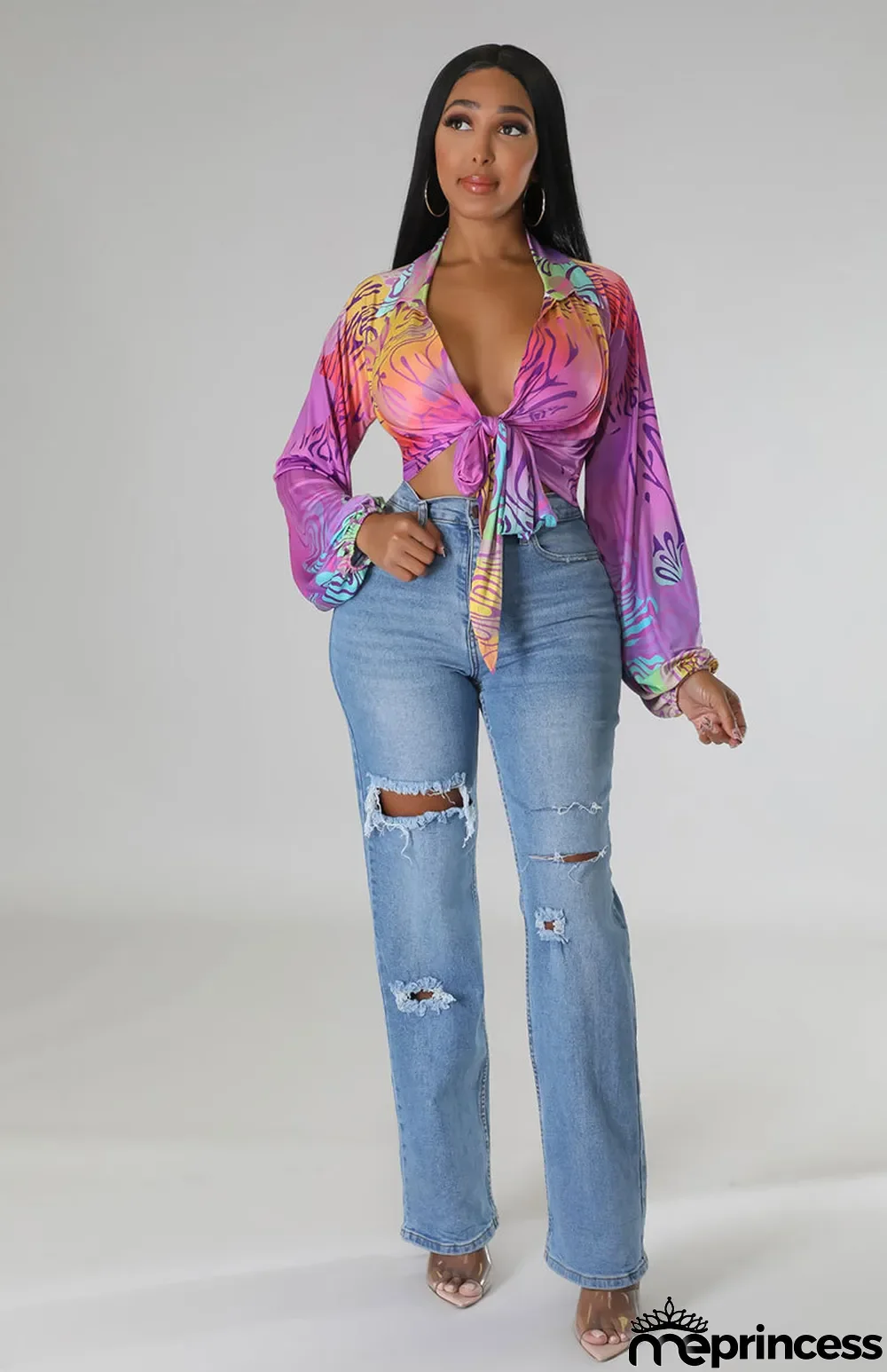 Fashion Spring Casual Print Long Sleeve Two-Piece Women's Skirt Set