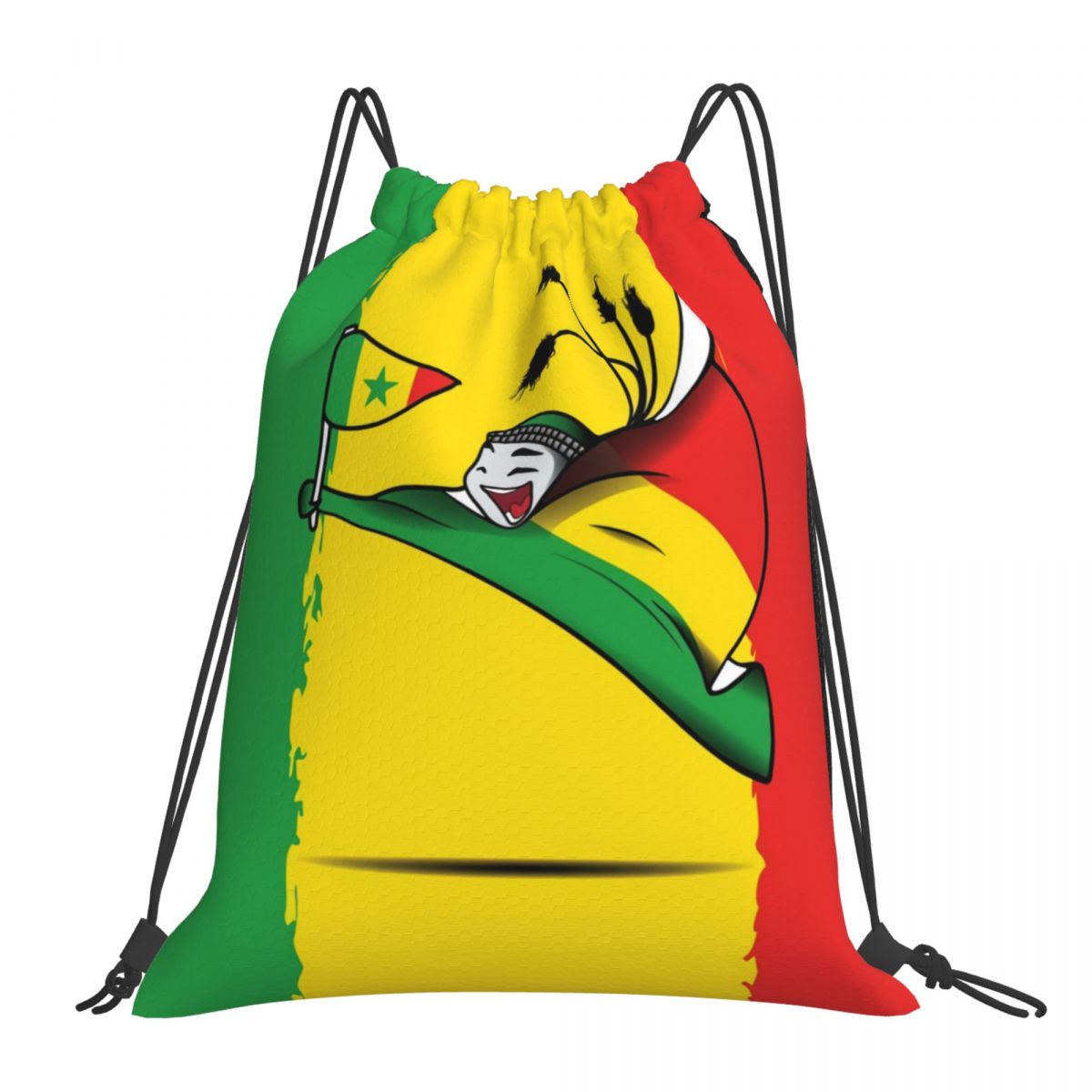 Senegal World Cup 2022 Mascot Drawstring Bags for School Gym