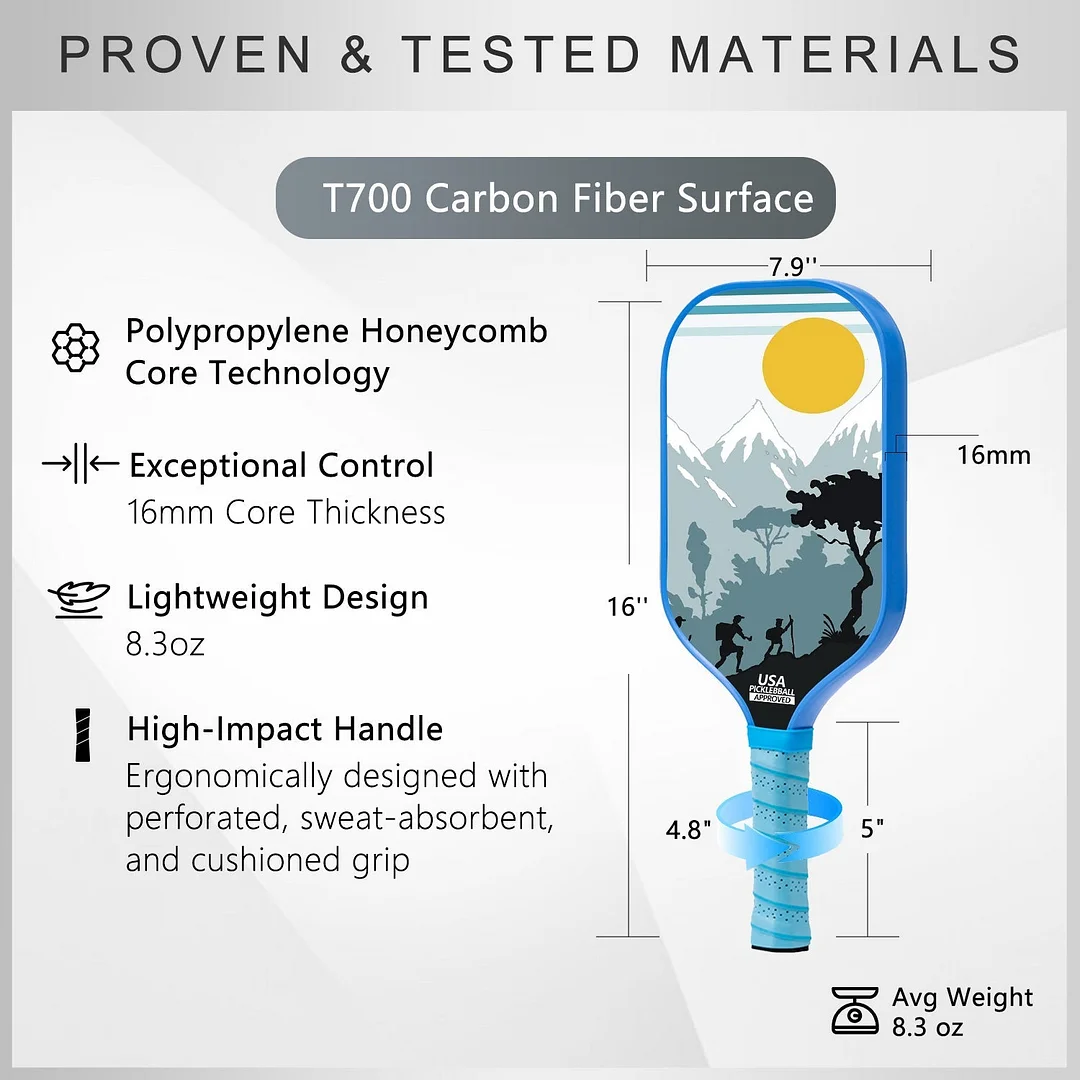 Original Paddle (16mm) T700 Sandblasted Carbon Fiber-Summit Striker