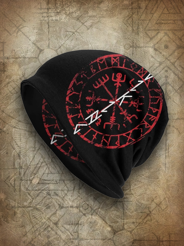 Men's Viking Nordic Runes Celtic Golden Knot Beanie / Rvogue / Rvogue